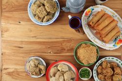Top View Various Gorengan for Takjil Breaking the Fast
