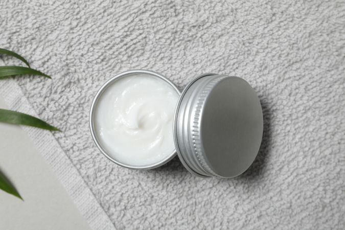 Concept of skin care, cream cosmetic, top view