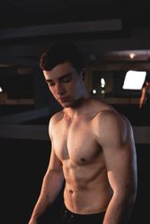 young fitness man posing
