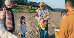 Volunteers preparing to clean the beach