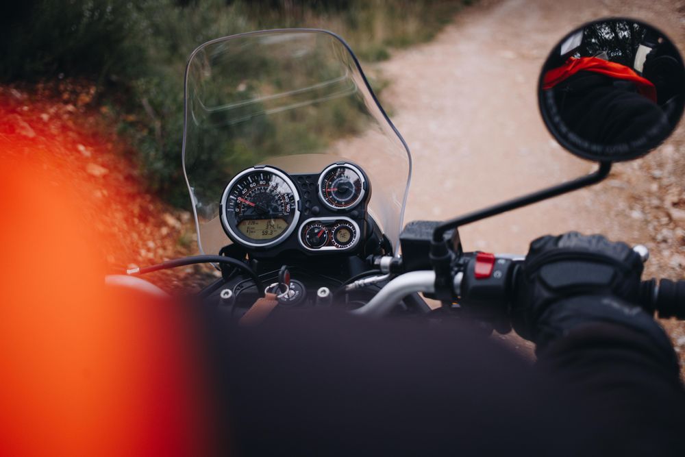 POV of motorcycle handles