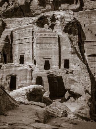 Giant tombs on the southern side of the ancient street of Facades