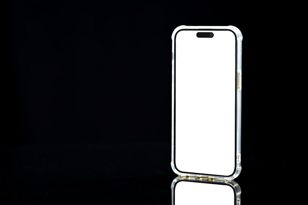 Smartphone mockup with blank glass