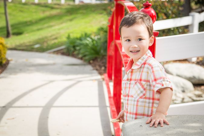 Boy Smiling at the Park.