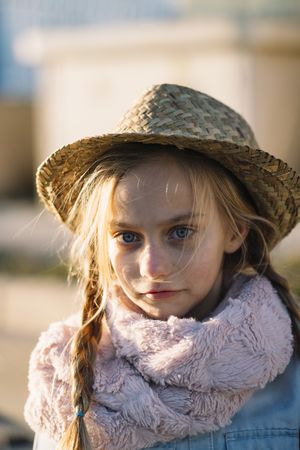 Stylish girl looking at camera