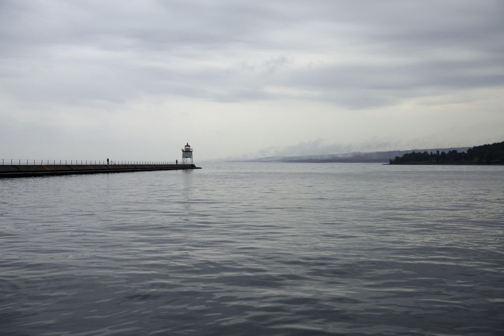 Light House on cold fall day in Two Harbors, Minnesota