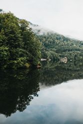 Amazing lake near mountains