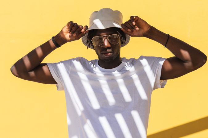 Young Black man in panama hat