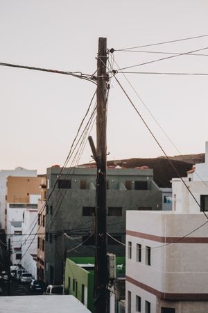 View of old town on seashore