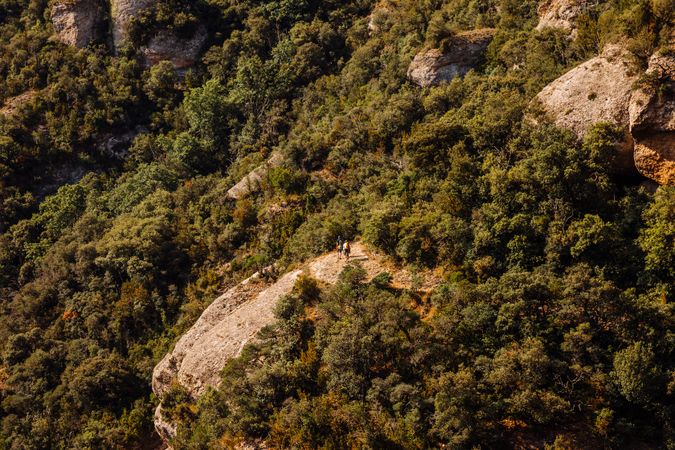 Hikers walking on the mountain