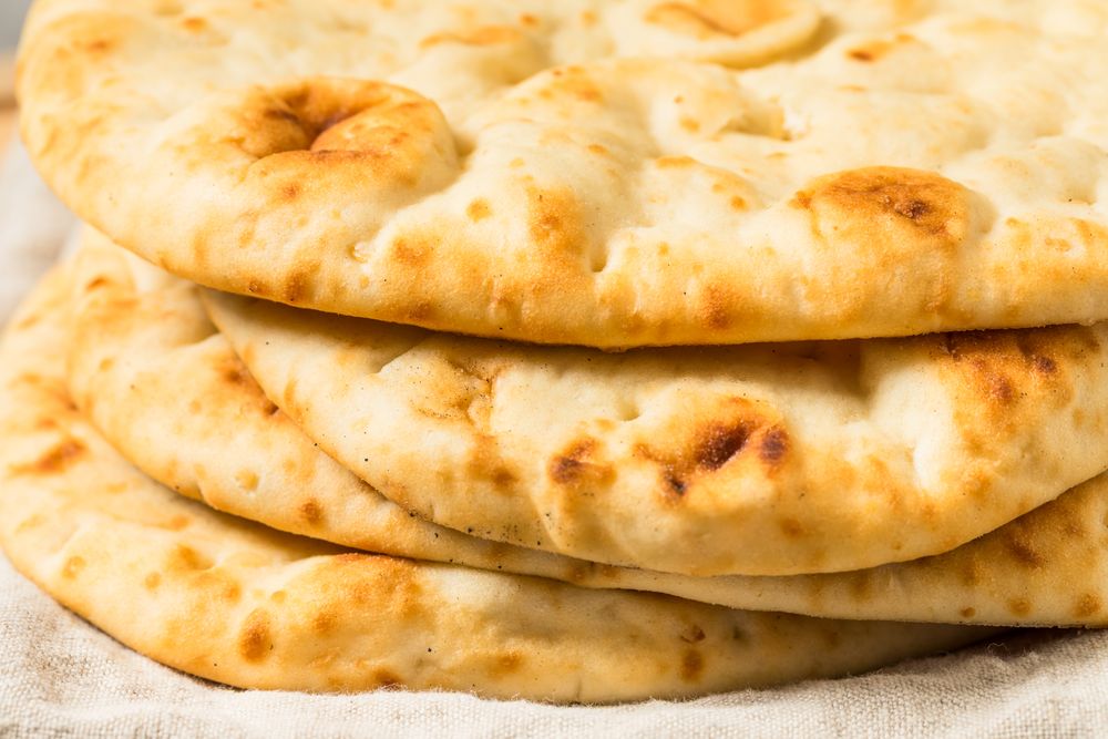 Homemade Warm Buttery Indian Naan Bread