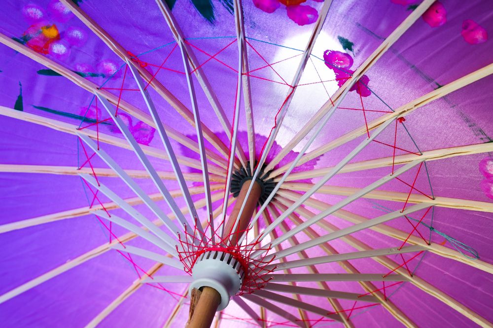 Traditional japanese umbrella, traditional japanese accessories concept