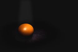 Raw eggs on dark background