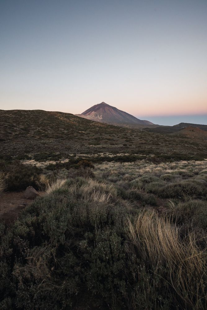 Mountain peak in desert valley