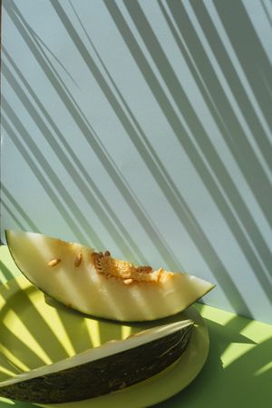 Melon toad skin cut into slices Colorful summer theme