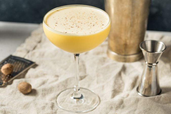 Boozy Refreshing Eggnog Rum Flip Cocktail