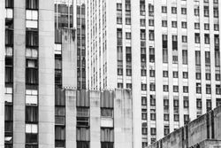 Monochrome shot of building exterior