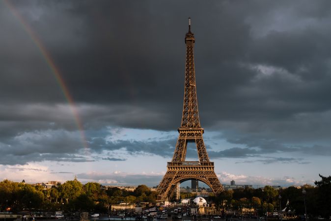 Eiffel Tower on cloudy weather