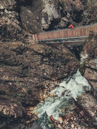 Tourist path among beautiful mountain landscape