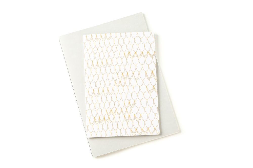 Notebooks isolated on plain background, top view
