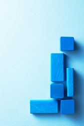 Blue wooden blocks