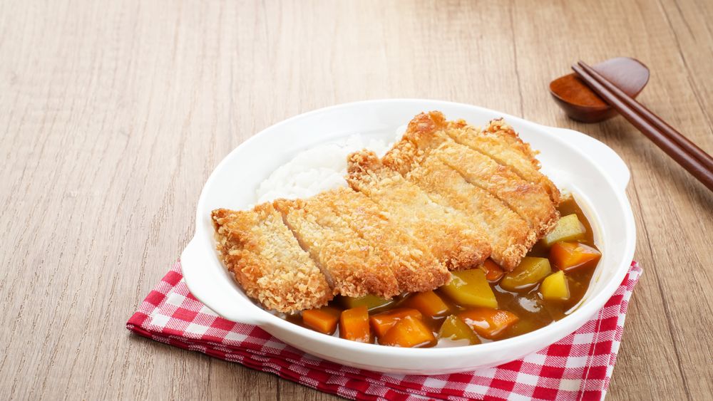 Curry rice with cutlet fried chicken katsu, Japanese Food