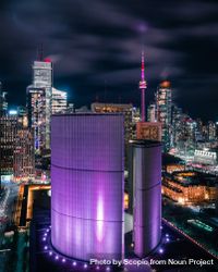 High rise building in city during nighttime in Toronto, Canada 5nKql4