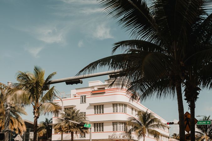 MIAMI, USA - November 13, 2018: View of beautiful city street