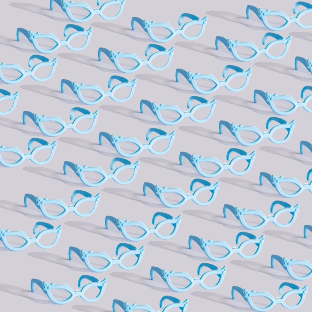 Blue sunglasses frame pattern
