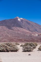 Mountain peak in wild desert area