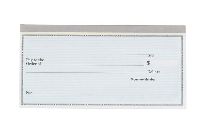 Blank checkbook isolated on blank background