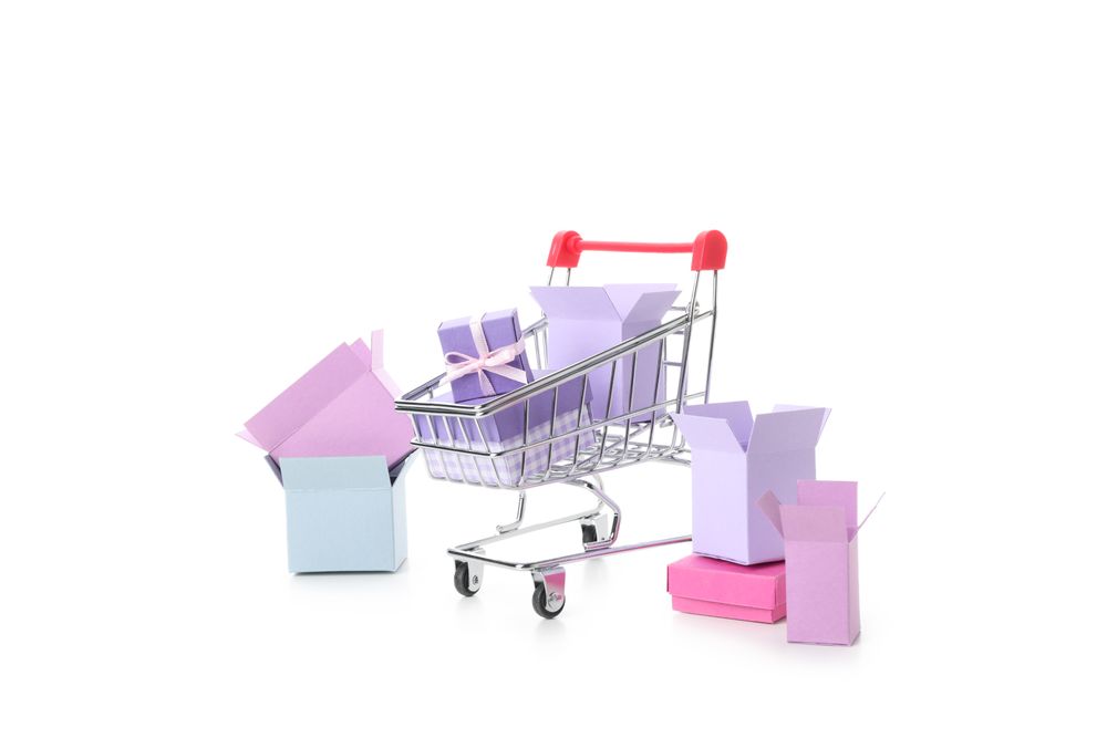 Concept of shopping, discounts, isolated on light background