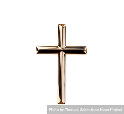 Gold cross isolated on blank background 4jkevb