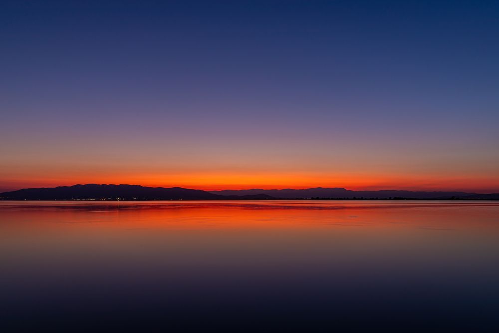 Sunset with reflections in the water