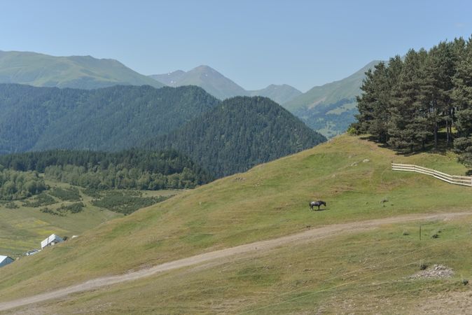 Wonderful view of countryside against picturesque highland