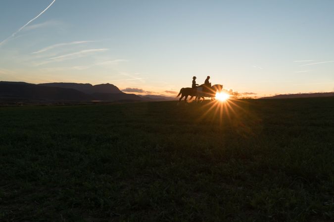 Man and woman riding horses