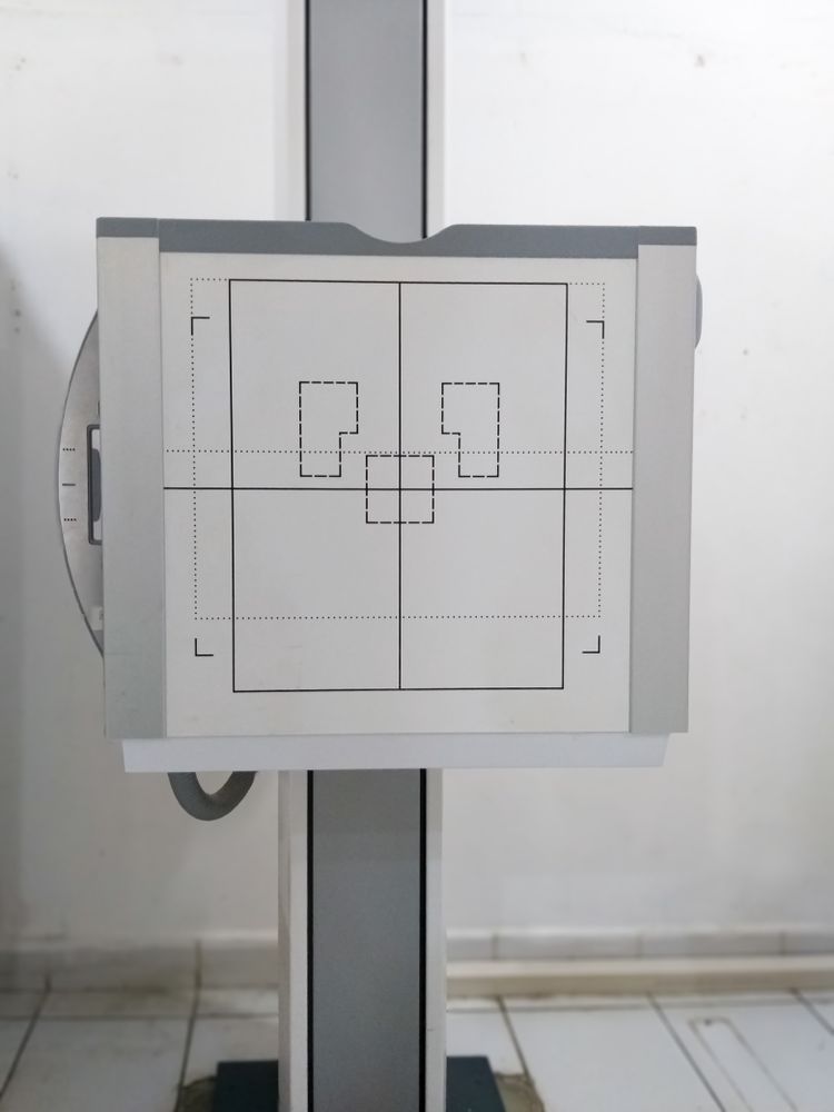 Digital X-Ray Detector with Orientation Markers in Radiology Room
