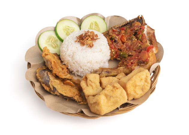 smashed fried chicken or Ayam penyet