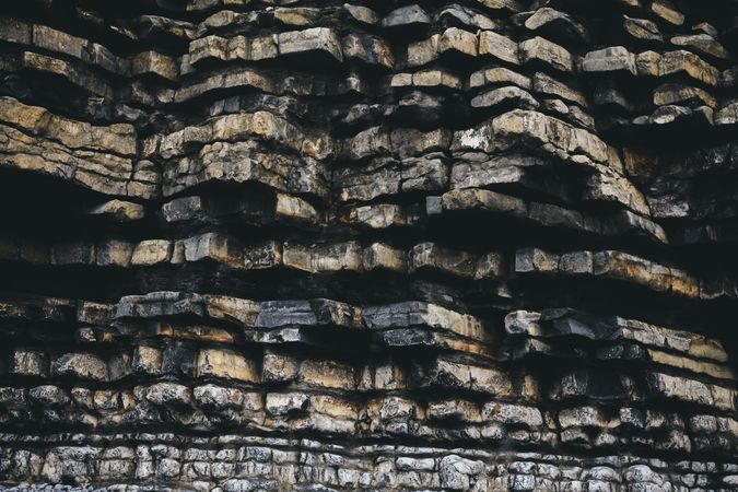 Texture of a rugged rock face