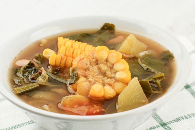 Bowl of Indonesian stew sayur asem
