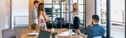 Female manager talking in a business meeting