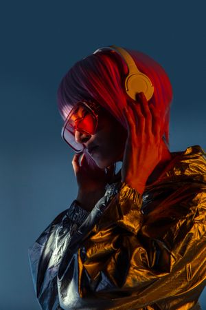Young woman listening to music