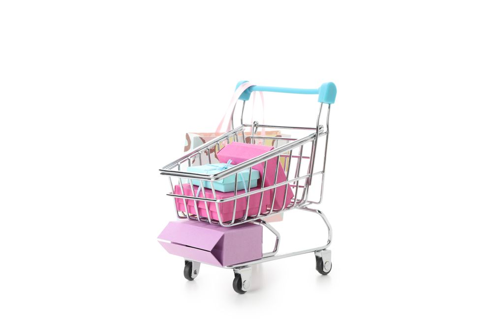 Concept of shopping, discounts, isolated on light background