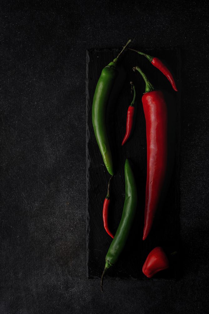 Fresh red and spicy chilli peppers