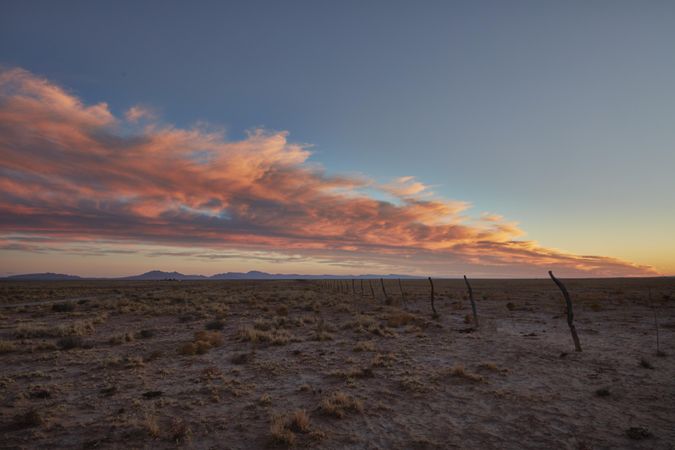 Landscape shot of a vast colorful sun set in New Mexico