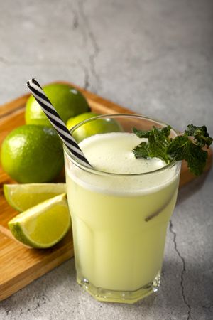 Refreshing lemonade with mint. Lemonade, summer drink.