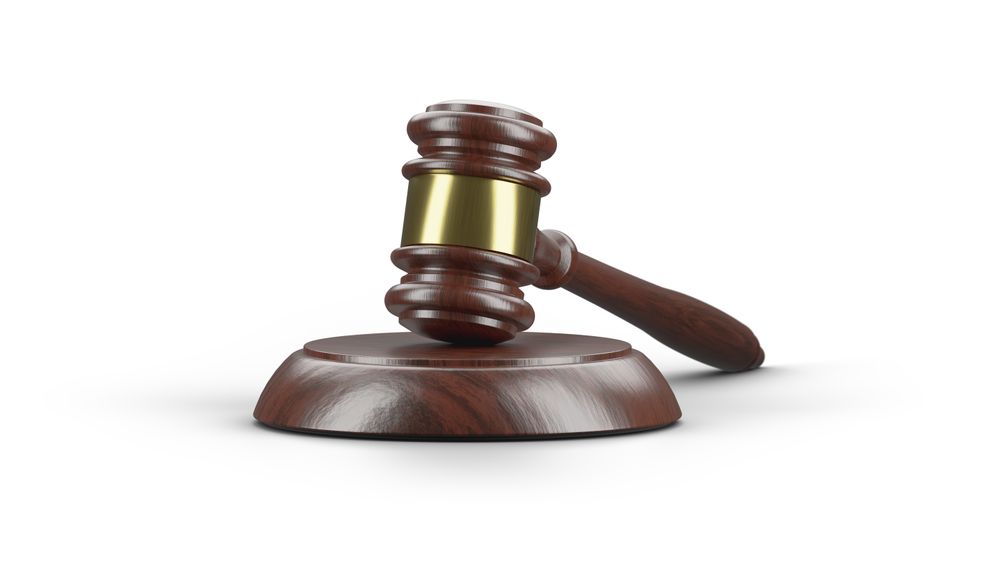 Wooden Gavel on blank background