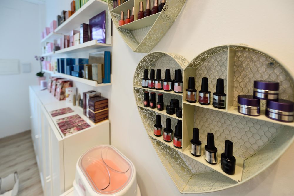 Nail vanish displayed in beauty salon