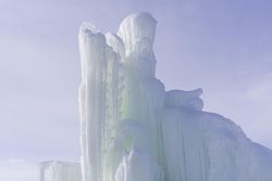 Frozen ice formation in the winter
