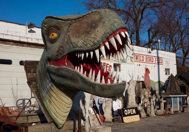 Gigantic dinosaur-like head and others, Benton Harbor, Michigan